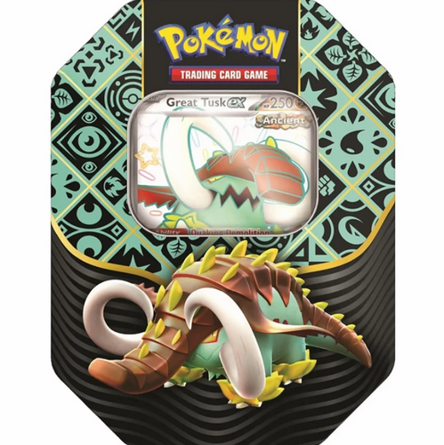 Pokemon TCG: Scarlet & Violet 4.5 Paldean Fates Tin – Great Tusk