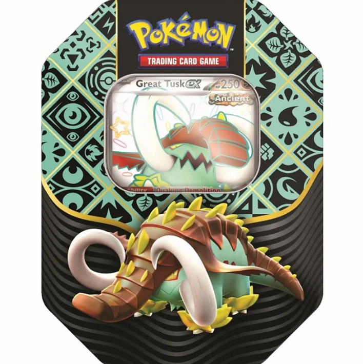 Pokemon TCG: Scarlet & Violet 4.5 Paldean Fates Tin – Great Tusk